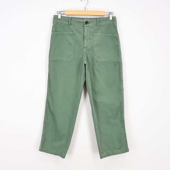Madewell Taper Leg Utility Pant Garment Dyed Twill Green Size 4 Petite NWT - Picture 2 of 11